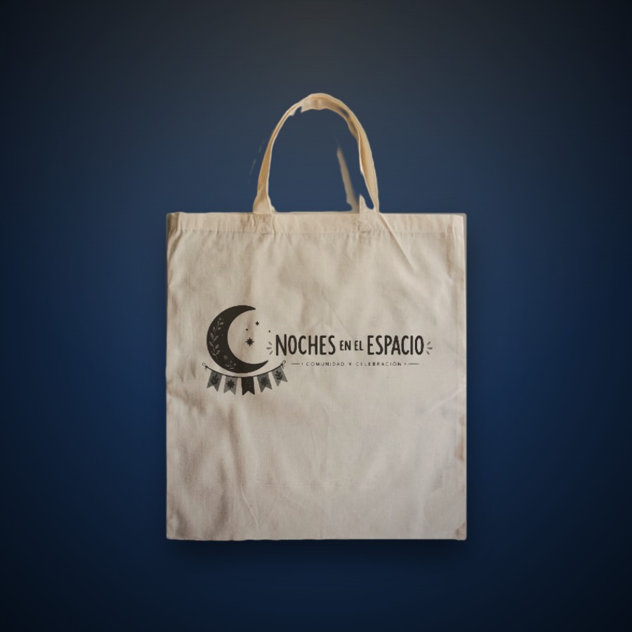 Bolsa de lienzo con el logo de Noches en el Espacio