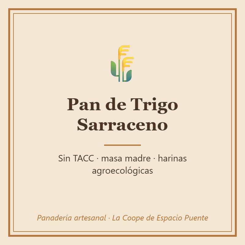 Pan de trigo sarraceno sin TACC